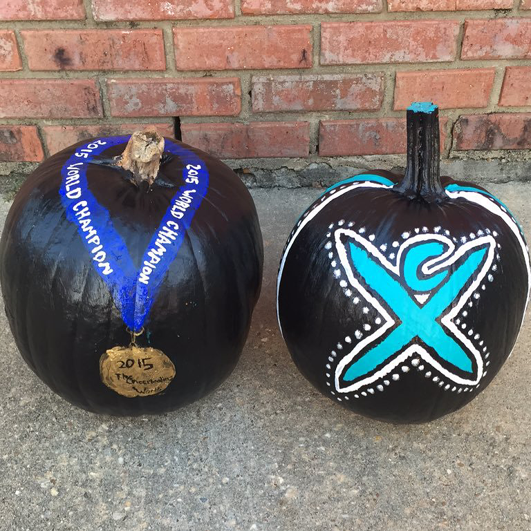cheer extreme coed elite cheerleading halloween pumpkin