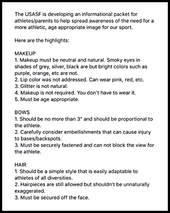 USASF new makeup and hair guidelines for cheerleading