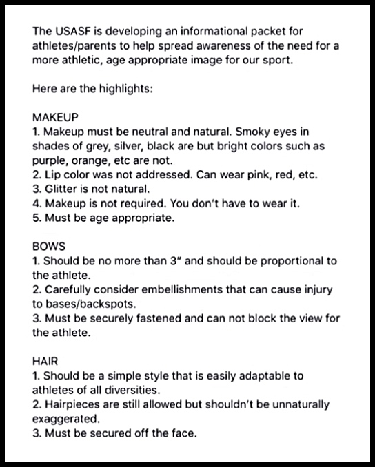 USASF new makeup and hair guidelines for cheerleading