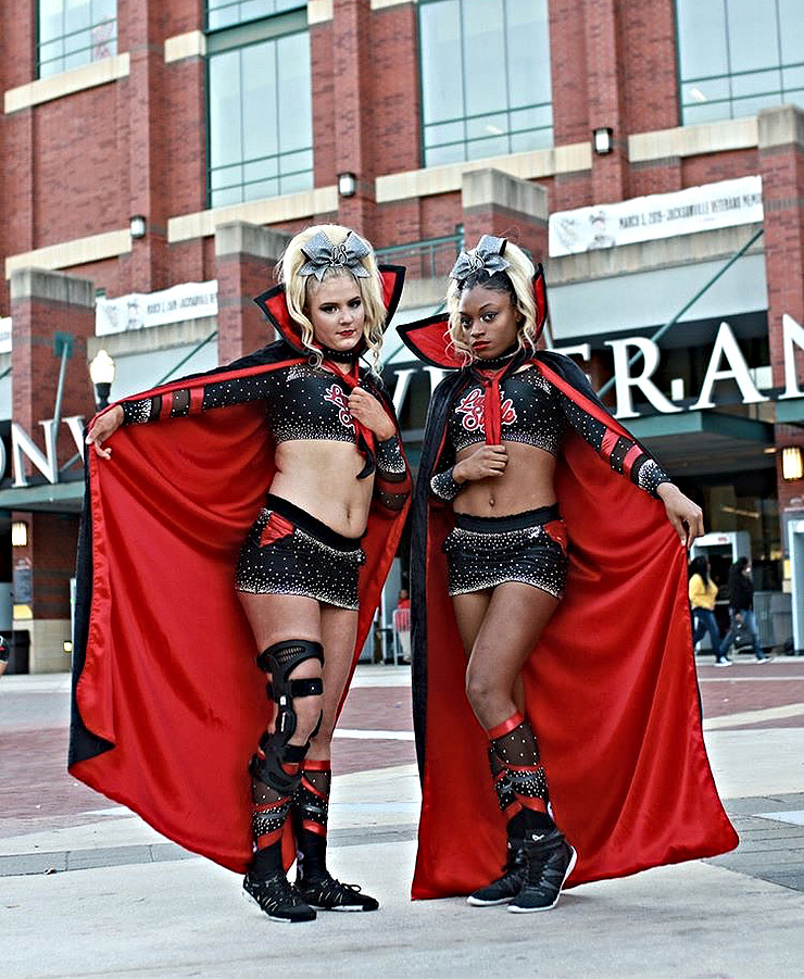 RCA Lady Sizzle villain themed cheerleading routine