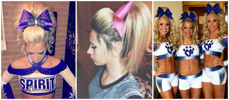 cheerleading poof hairstyles by spirit of texas and cheer athletics cheetahs