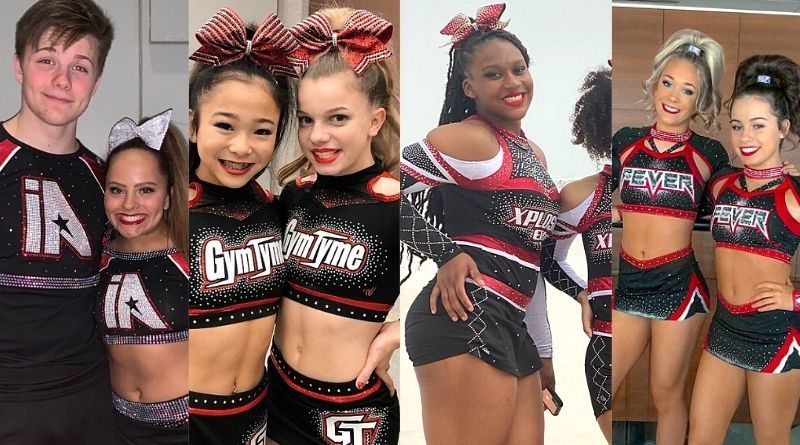 red and black cheerleading uniforms from gymtyme allstars Navarro cheer and more