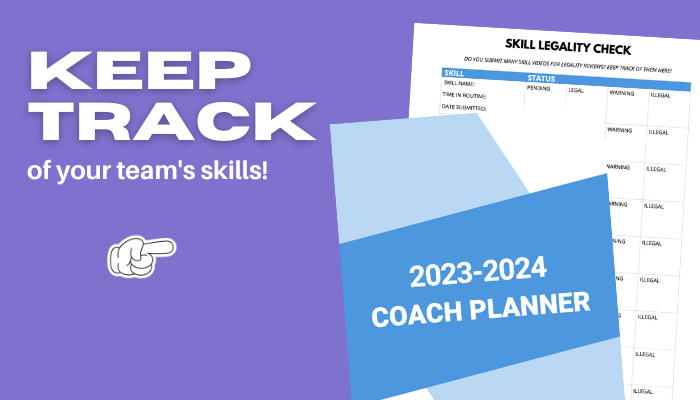 cheerleading coach planners allowing coaches to keep track of skills